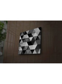 Buy Abstract Themed Canvas Painting With Wooden Frame Black/White/Grey 28x28cm in Egypt