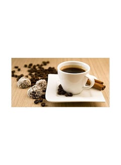 Buy Coffee Themed Wall Painting Without Frame Brown/White 30x15x1cm in Egypt