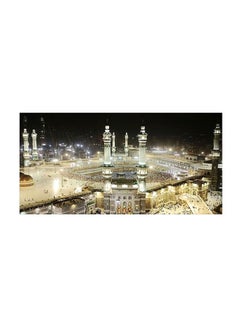 Buy Islamic Holy Place Themed Wall Painting Without Frame White/Yellow/Black 30x15x1cm in Egypt