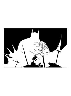 Buy Batman Themed Decorative Wall Painting With Frame Black/White 45x30cm in Egypt