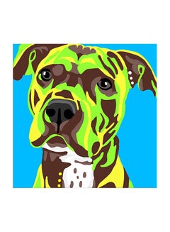 Buy Dog Themed Decorative Wall Painting With Frame Green/Brown/Blue 40x40cm in Egypt