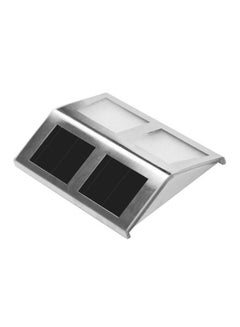 Buy 4-LED Waterproof Solar Lighting Lamp Silver/Black 140x25x95mm in UAE