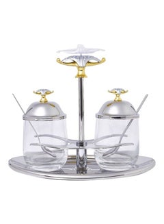 Buy Malaika Double Jam Dish Gold Standard Silver/Gold/Clear in UAE