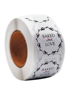 Buy 500-Piece Baked With Love Label Sticker Roll White in UAE