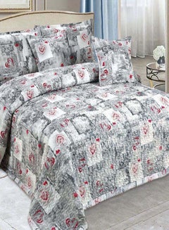 Buy 6-Piece Comforter Set Polyester Multicolour King in Saudi Arabia