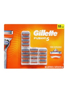 Buy 18-Piece Razor Cartridge Blade Refill Orange/Blue 33x24cm in UAE