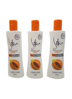 Buy 3-Piece Whitening Papaya Lotion SPF6 3x200ml in Saudi Arabia