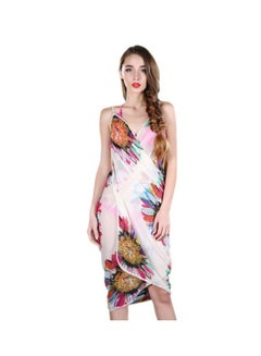 Buy Floral Printed Cover Up Beige/Pink/Yellow in Saudi Arabia