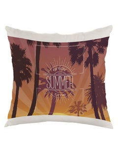 Buy Enjoy The Summer Time Printed Pillow Brown/White/Yellow 40 x 40cm in Egypt