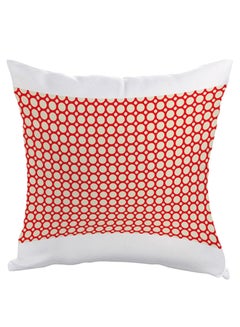 Buy Printed Square Shaped Throw Pillow White/Red 40 x 40cm in Egypt