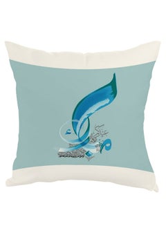 Buy Printed Square Shaped Throw Pillow White/Blue in Egypt