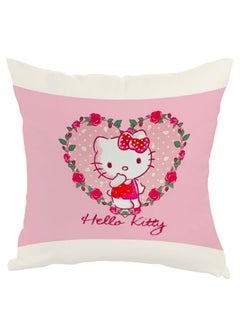 Buy Hello Kitty Printed Square Shaped Throw Pillow White/Pink/Green 40 x 40cm in Egypt