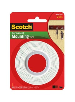 Buy Scotch Permanent Mounting Tape Roll 1x 50 inch White in Saudi Arabia