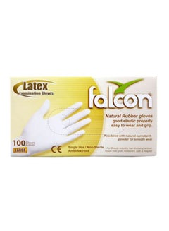 Buy 100-Piece Latex Gloves White in UAE