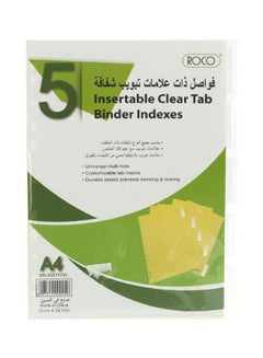 اشتري A4 Insertable Clear Tab Binder Indexes أخضر/أبيض في السعودية