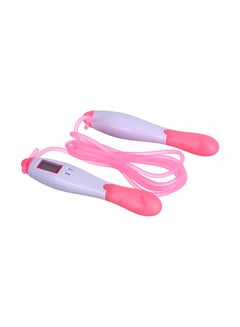 Buy Skipping Rope With Sponge Handle And Digital Counter Pink White 2meter in Egypt