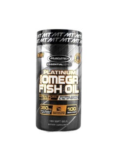 اشتري مكمل غذائي بلاتينوم من زيت السمك يحتوي على حمض الأوميجا - غير منكه - مكون من 100 كبسولة هلامية لينة في السعودية