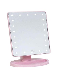 Buy LED Touch Screen Makeup Mirror Pink/Silver 8.9x6.5inch in Egypt