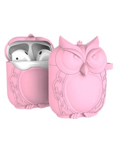 Buy Cute Owl Protective Case For Apple AirPods Pink in Saudi Arabia