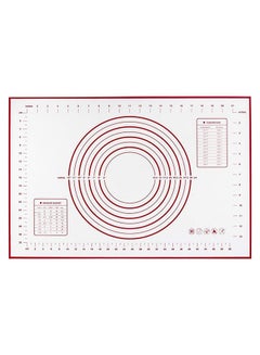 Buy Non-Stick Kneading Rolling Dough Baking Mat White/Red 60 x 40cm in Egypt