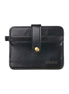 Buy Textured Leather Card Holder Black in Saudi Arabia