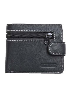 Buy Bi-Fold Leather Wallet Black in Saudi Arabia