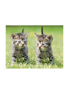 Buy Kittens Printed Self Adhesive Wall Sticker Green/Grey/Black 80 x 60cm in Egypt