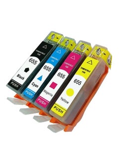 Buy 4-Piece 655 Inkjet Printer Cartridge Set Multicolour in UAE