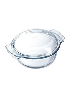 Buy Round Casserole With Lid Clear in UAE