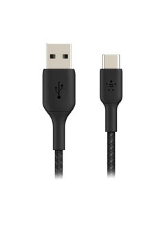 Buy BoostCharge Braided USB Type C Cable, USB-C To USB-A Cable, USB C Charger Cable For iPhone 15, Samsung Galaxy S24, Google Pixel, iPad, Macbook, Nintendo Switch And More - 1M Black in Saudi Arabia