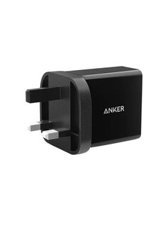 Buy 24W 2-Port USB Wall Charger Adapter Black in UAE