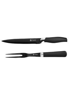 Buy 2-Piece Aria Carving Kitchen Knife Set Silver/Black in Saudi Arabia
