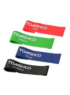 Buy 4-Piece Latex Exercise Band Set 20inch in Saudi Arabia