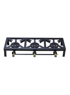 Buy 2-Piece Triple Burner Cast Iron Gas Stove Set 31cm in Saudi Arabia