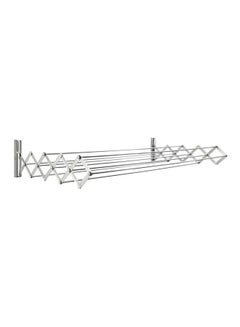 Buy Foldable Wall Hanging Clothes Rack Silver in UAE