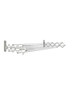 Buy Foldable Wall Hanging Clothes Rack Silver 120cm in UAE