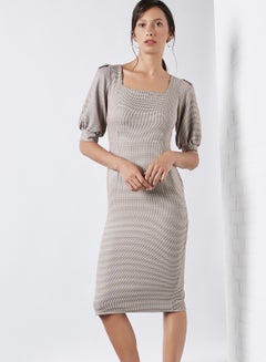 Buy Puff Sleeve Dress Multi Color in Saudi Arabia