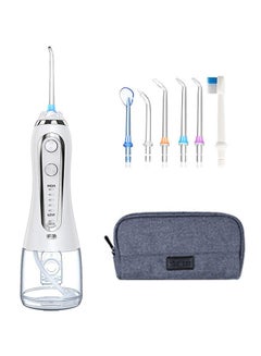 Buy Portable Rechargeable Dental Flosser Set White/Grey/Clear in UAE