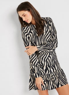 Buy Zebra Print Dress Multi Color in Saudi Arabia