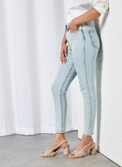 Buy Solid Skinny Jeans Blue in UAE