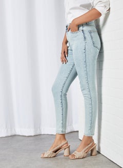 Buy Solid Skinny Jeans Blue in Saudi Arabia