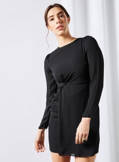 Buy Knot Detailed Front Dress Black in Egypt