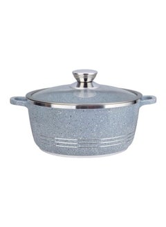 Buy Granite Casserole Pot With Lid Grey 40centimeter in UAE