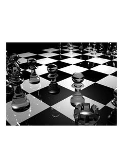 Buy Chess Themed Self Adhesive Wall Sticker Black/White/Clear 120x90cm in Egypt