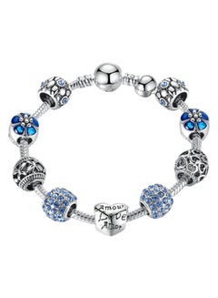 Buy Silver Plated Flower And Heart Charm Bracelet in UAE