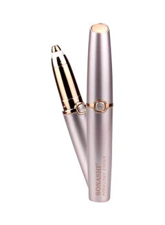 Buy Eye Brow Remover - Instant Painless Remover With Finishing Touch, Wireless Facial Eye Brow Remover With Gold Plated Head, Facial Epilator Pen With LED Light Rose/Gold in Saudi Arabia