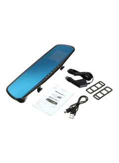 Buy Full HD Dual Lens Rear-View Mirror Dash Cam Video Recorder in Saudi Arabia