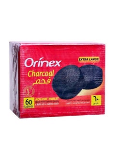 Buy 60-Piece Charcoal Round Tablets Set Black 780grams in Saudi Arabia