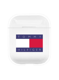 Buy Tommy Hilfiger Printed Protective Case Cover For Apple AirPods 2 Transparent/Red/Blue in Saudi Arabia