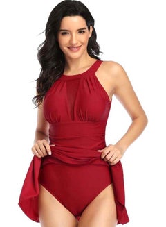 Buy Tied Up One Piece Swimsuit Red in Saudi Arabia